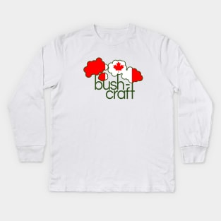 Bushcraft Canada flag Kids Long Sleeve T-Shirt